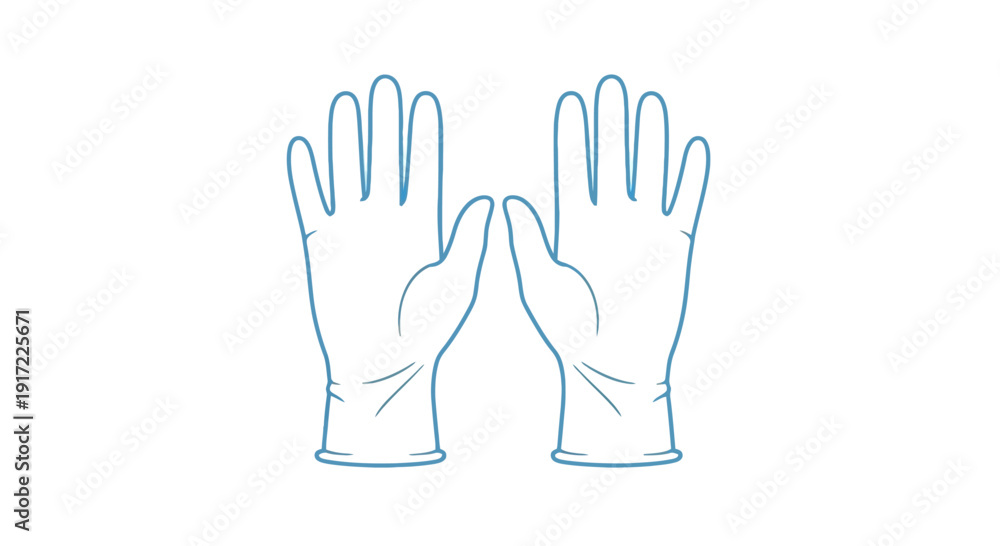 Fototapeta premium A blue line drawing of two hands high fiving in mid air
