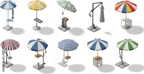 sunshade umbrellas array