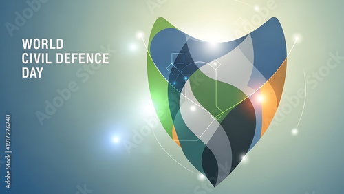 World Civil Defence Day awareness campaign with modern shield design