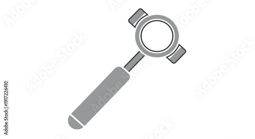 Illustration of a coffee tamper tool viewed from above on a plain background
