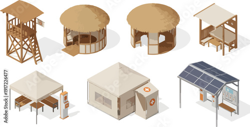 wooden shelter structure day scene