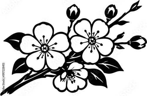 Silhouette flower plant vector