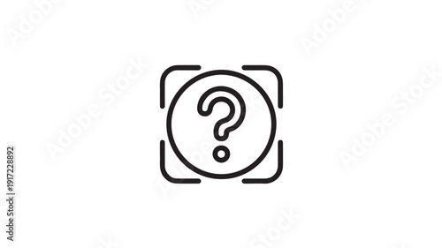 Question mark icon in simple flat design with black color on white background for user interface