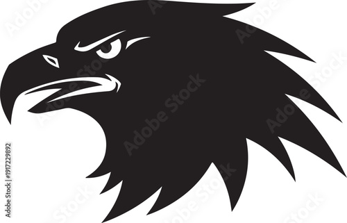 Eagle Head Silhouette Vector Mascot Logo Sharp Hawk Profile Illustration
