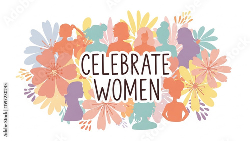 Vibrant floral illustration celebrating women's strength, diversity, and collective empowerment