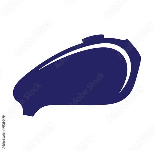 Dark blue motorcycle fuel tank icon graphic design element for web and mobile applications
