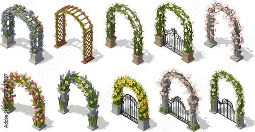 flower arch array garden