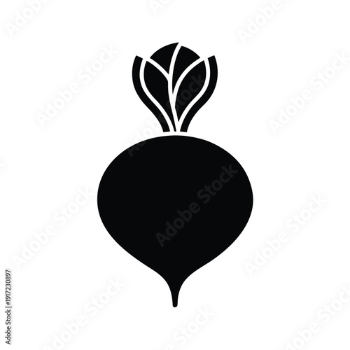 Beetroot Stencil Icon Vector Illustration