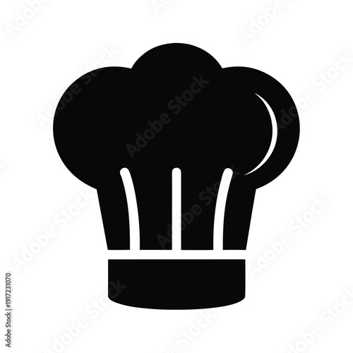 Chef Hat Stencil Icon Vector Illustration