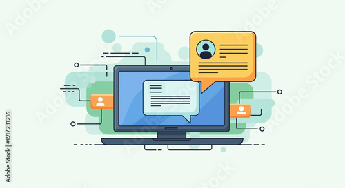 Digital Communication and Online Interaction Concepts Vector Illustration