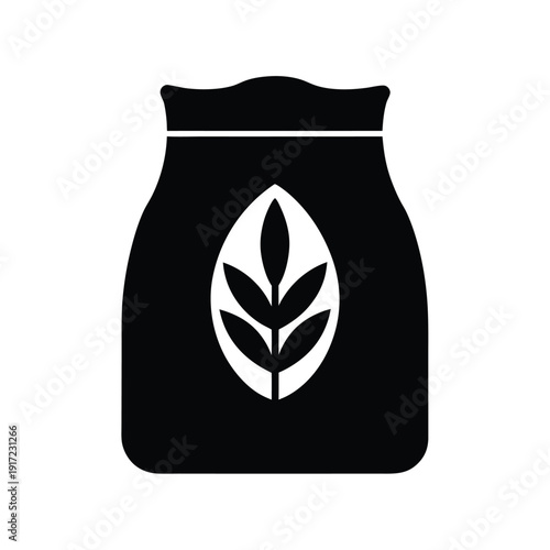 Flour Bag Stencil Icon Vector Illustration