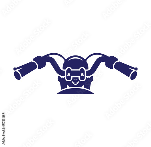 Motorcycle handlebar with controls isolated on white background