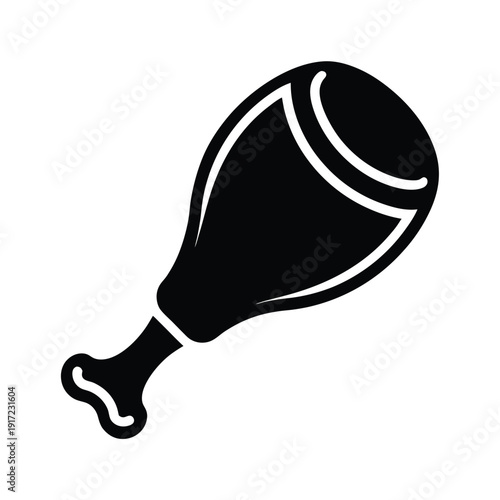 Meat Leg Stencil Icon Vector Illustration