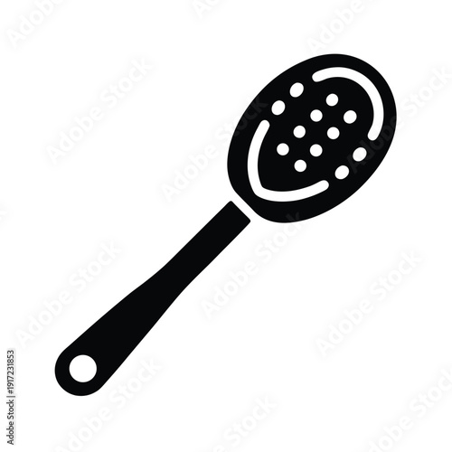 Skimmer Spoon Stencil Icon Vector Illustration