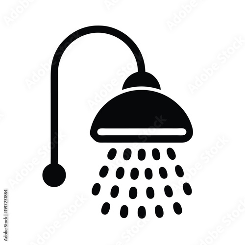 Shower Head Stencil Icon Vector Illustration