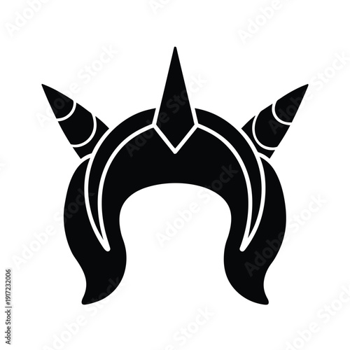 Unicorn Headband Stencil Icon Vector Illustration