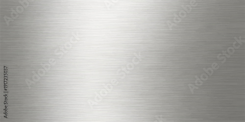 Seamless brushed metal texture of a polished stainless steel or aluminum plate featuring a shiny silver metallic surface and industrial grey pattern for a sleek material wallpaper