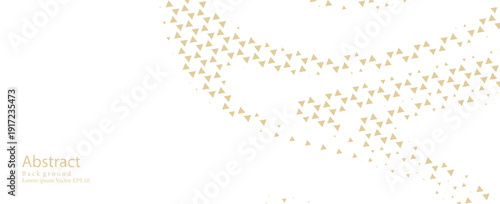 Abstract White and Gold Triangle Pattern Background. Modern creative trendy design in vector illustration