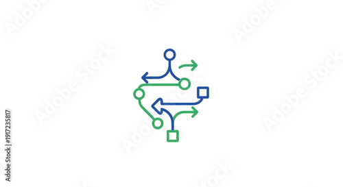 Flowchart diagram with arrows and shapes.