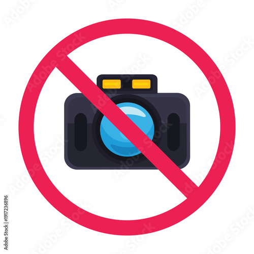 No camera sign, forbidden camera symbol, camera prohibited icon, do not take photos sign, no photography allowed sign
