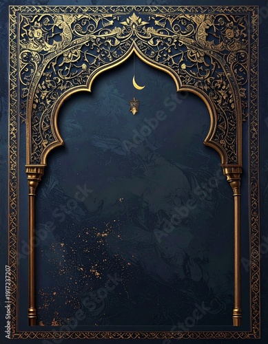 Islamic background wallpaper in golden black color, part 2