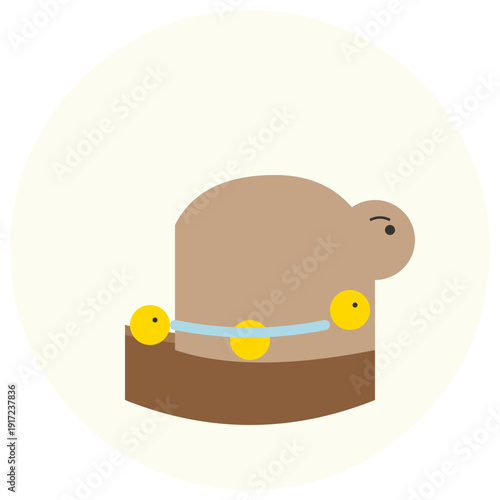 Premium Zen Capybara Yuzu Bath Minimalist Vector Illustration