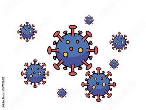 vector illustration of bacteria virus white background