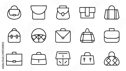 A single outline icon representing a bag from a larger linear icon set, isolated against a dark background.
