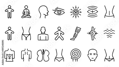 Single outline icon illustrating a human head with a highlighted area, representing headache, migraine, or general head pain, in a medical context.