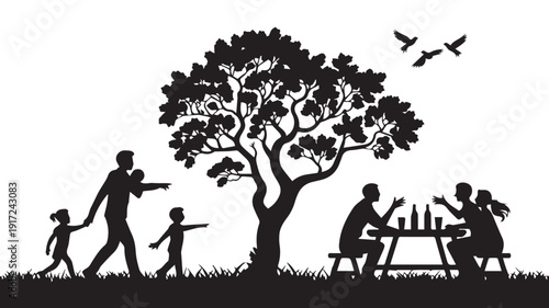 silhouettes of people working group of Happy people
