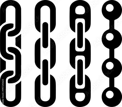 Chain Link Connection Icon Set