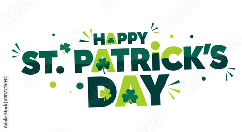 Celebrating Saint Patrick's Day with festive typography and vibrant graphics on a joyful poster