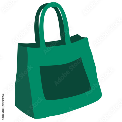 green bag isolated on white