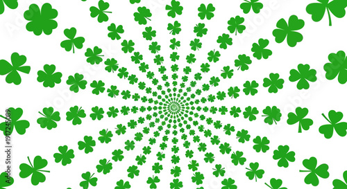 Celebrating Saint Patrick's Day with a vibrant green shamrock pattern radiating from the center