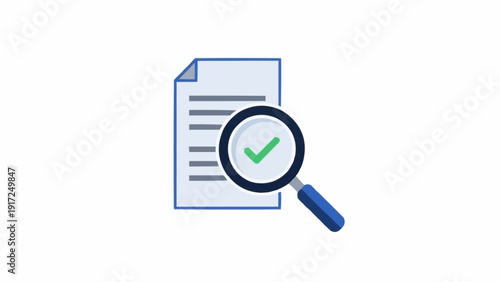 Magnifying glass on document checklist.