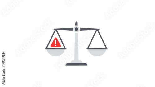 Scale with warning sign balance.