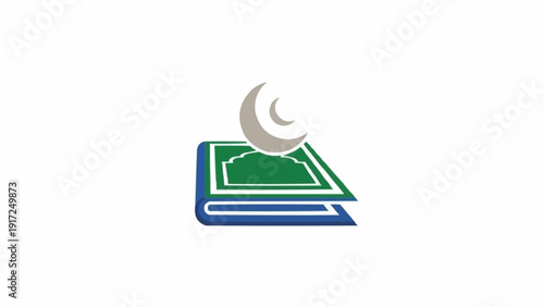 Islamic holy book with crescent.