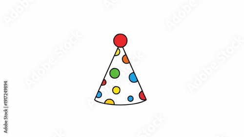 Colorful Party Hat with Polka Dots.