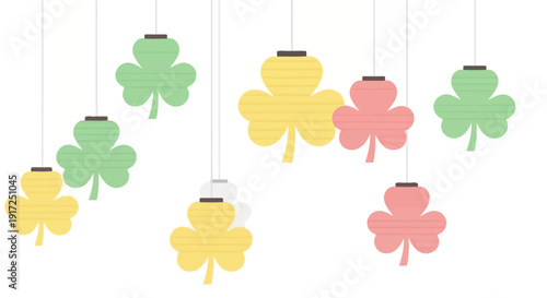 Pastel Shamrock Lanterns – St. Patrick’s Day Vector