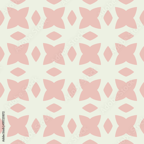 Bild auf Leinwand Seamless geometric floral pattern with pink and cream tones