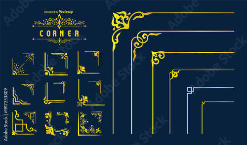 vector illustration of Gold picture frame