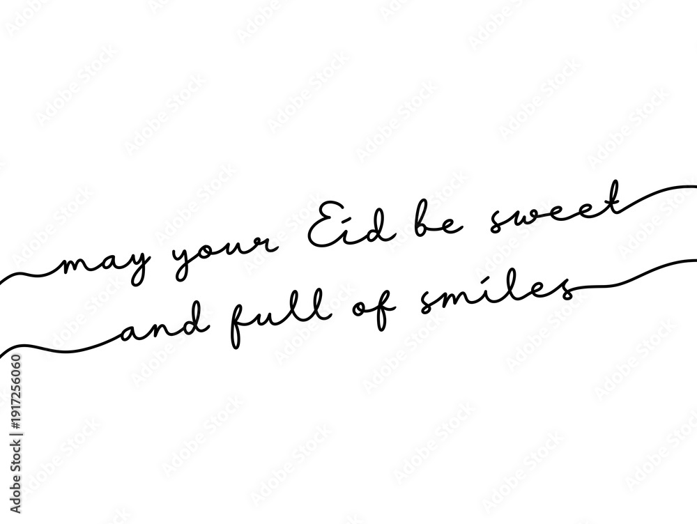 Fototapeta premium Elegant Eid Greeting Card with Handwritten Calligraphy Message