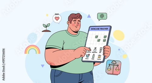 A Person Uses a Health Tracker App for Weight Management and Wellness Goals