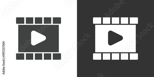 Movie Clip Icon. Solid glyph series icon