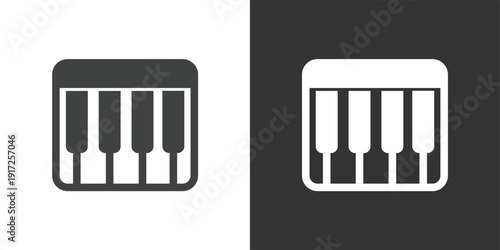 Piano Keys Icon. Solid glyph series icon