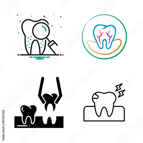 Dental Problem and Oral Care Illustration Set
