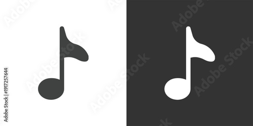 Single Musical Note Icon. Solid glyph series icon