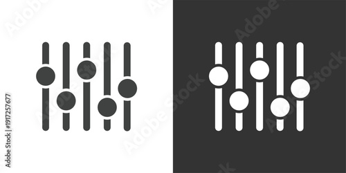 Equalizer Sliders Icon. Solid glyph series icon