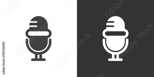 Microphone Icon. Solid glyph series icon
