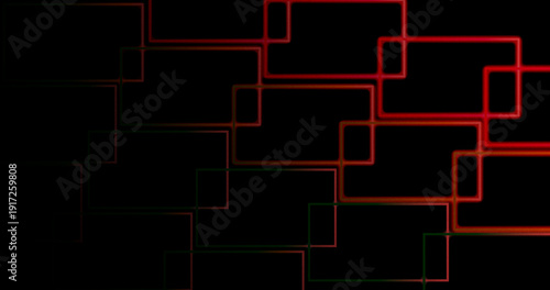 Red Neon Geometric Rectangle Grid on Black Background Best for Futuristic Tech Branding Design Concepts